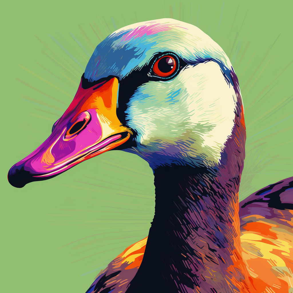 Flat Popart Goose Portrait Illustration