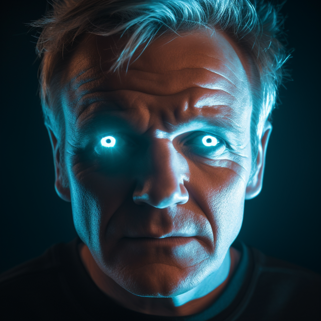 Gordon Ramsey with laser eyes