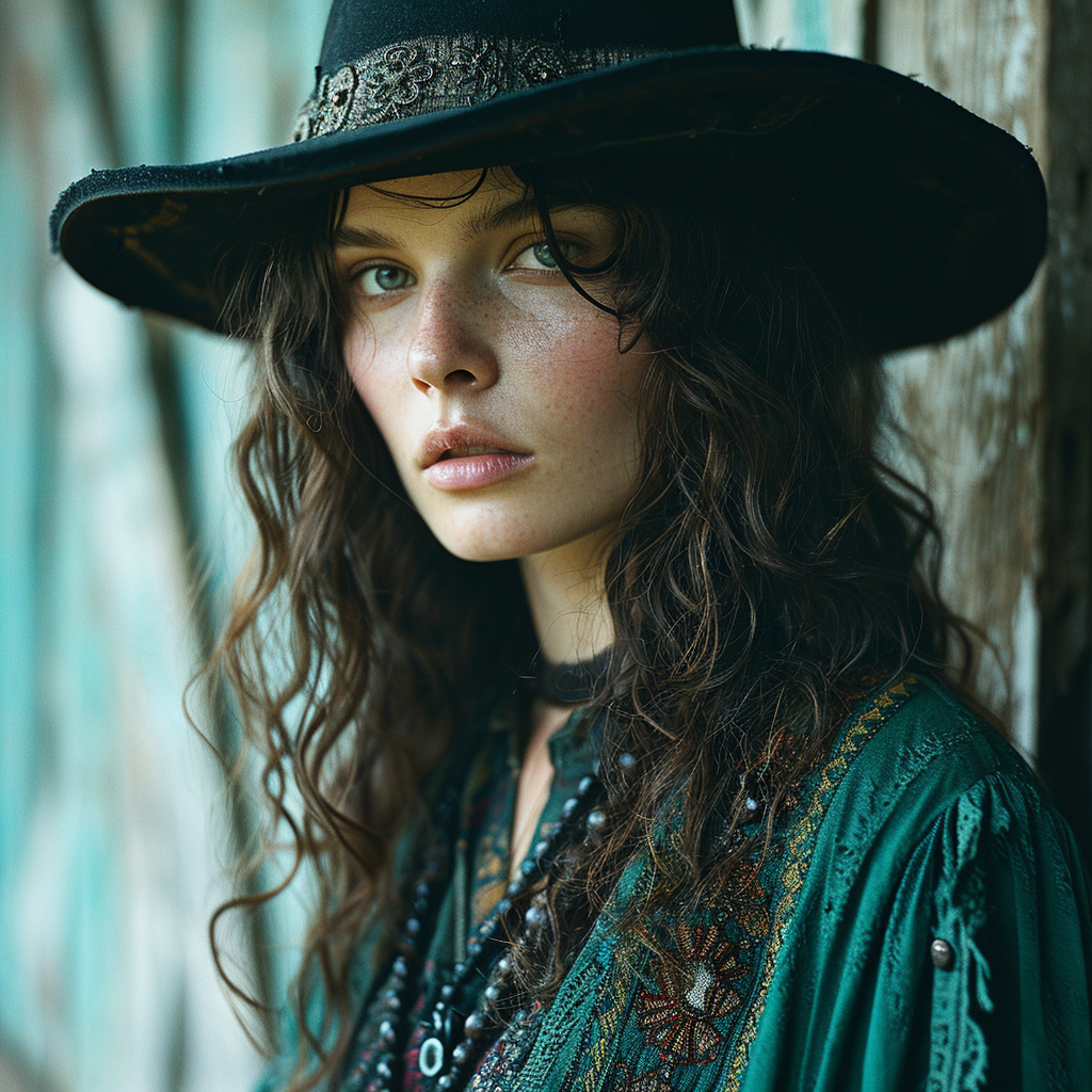 Woman in Gothic Fantasy Lace Dress