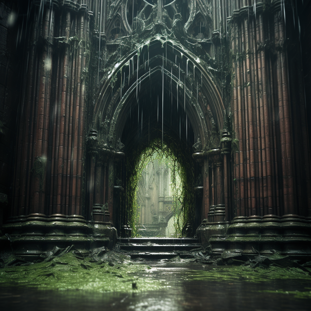 Gothic church with oozing slime