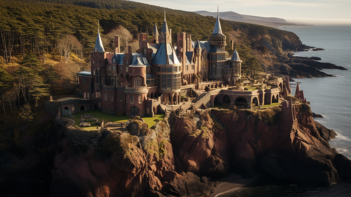 Sinister Gothic Cliff Manor in Scotland