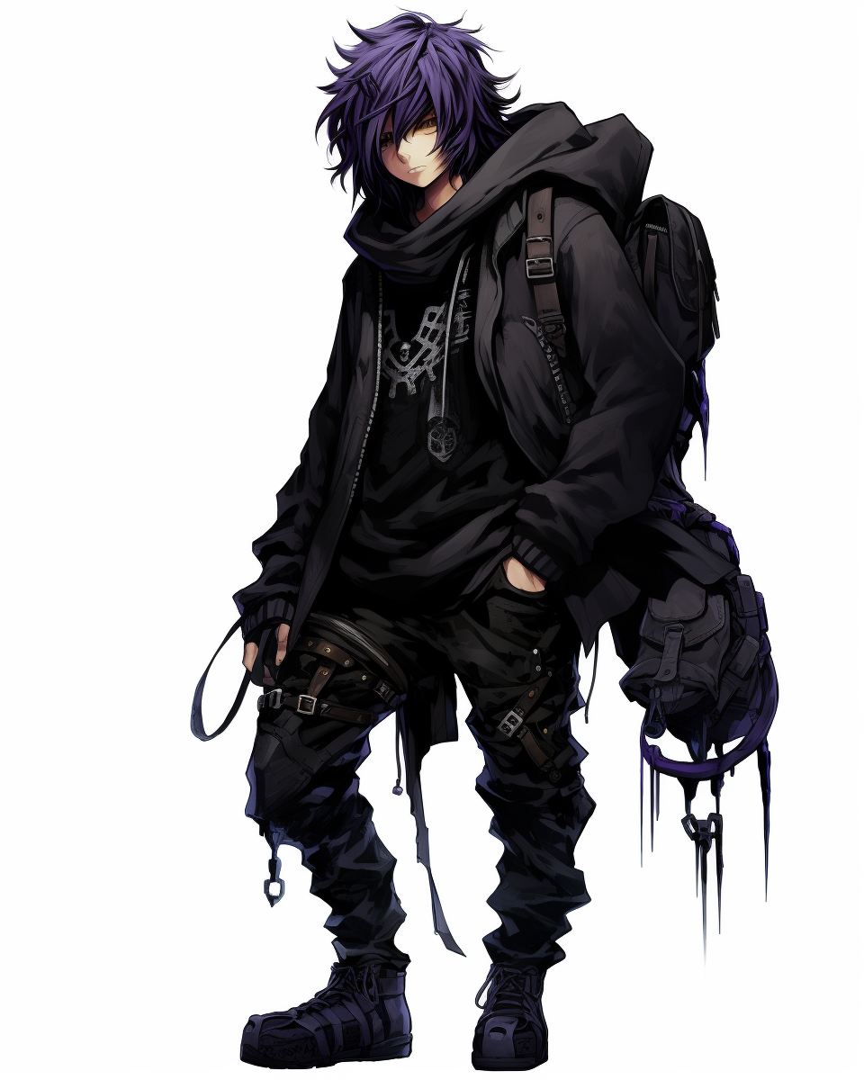 Stylish gothic street wear outfit for a guy