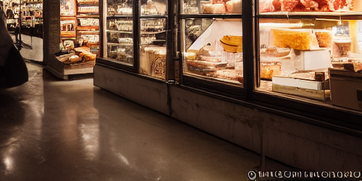 Inside a gourmet cheese and meat store