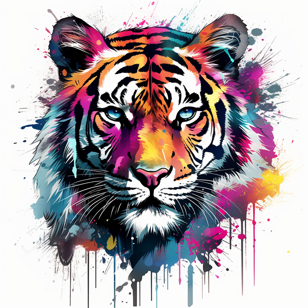 Colorful tiger graffiti image in HD