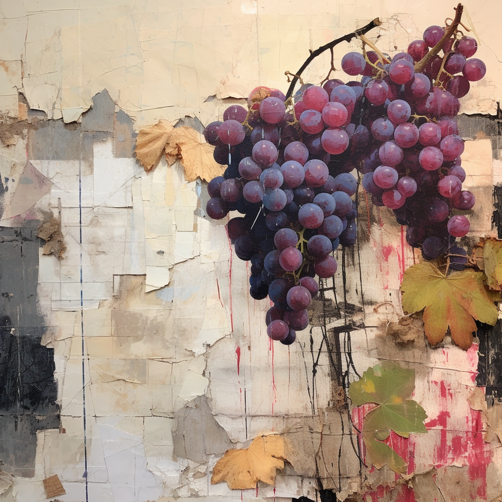 Closeup of Grape Patchwork Grocery Art