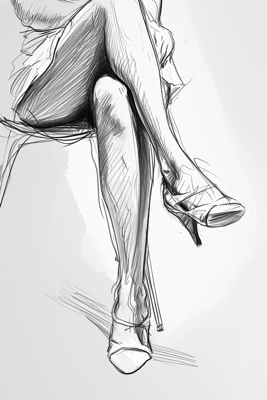 Beautiful legs in graphic sketch art