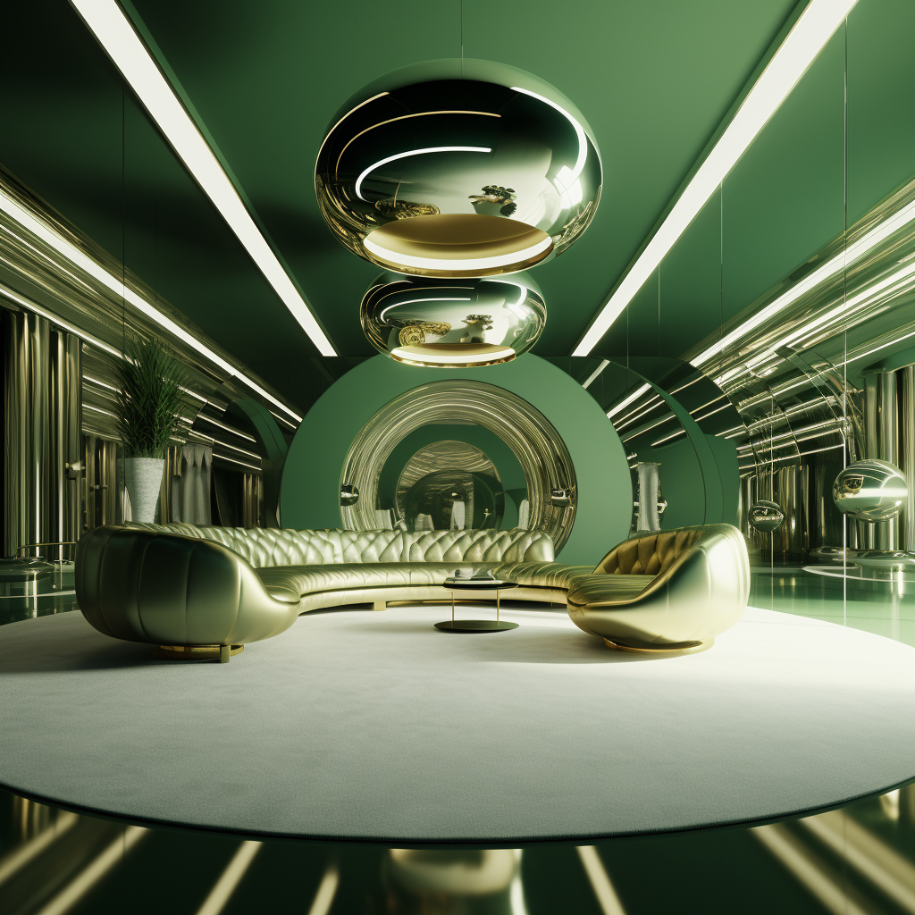 Beautiful 360 Degree Green and Gold Archiviz