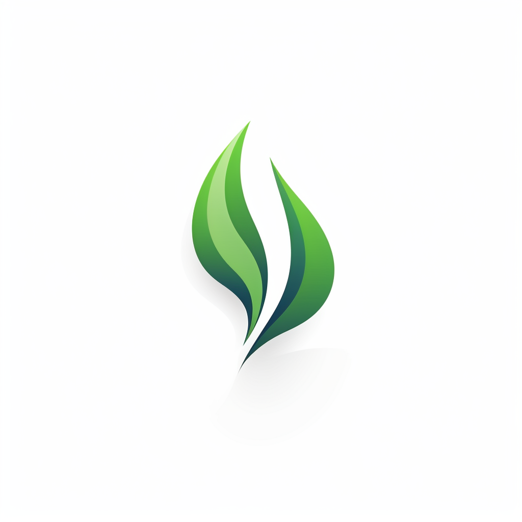 Green leaf minimalistic logo