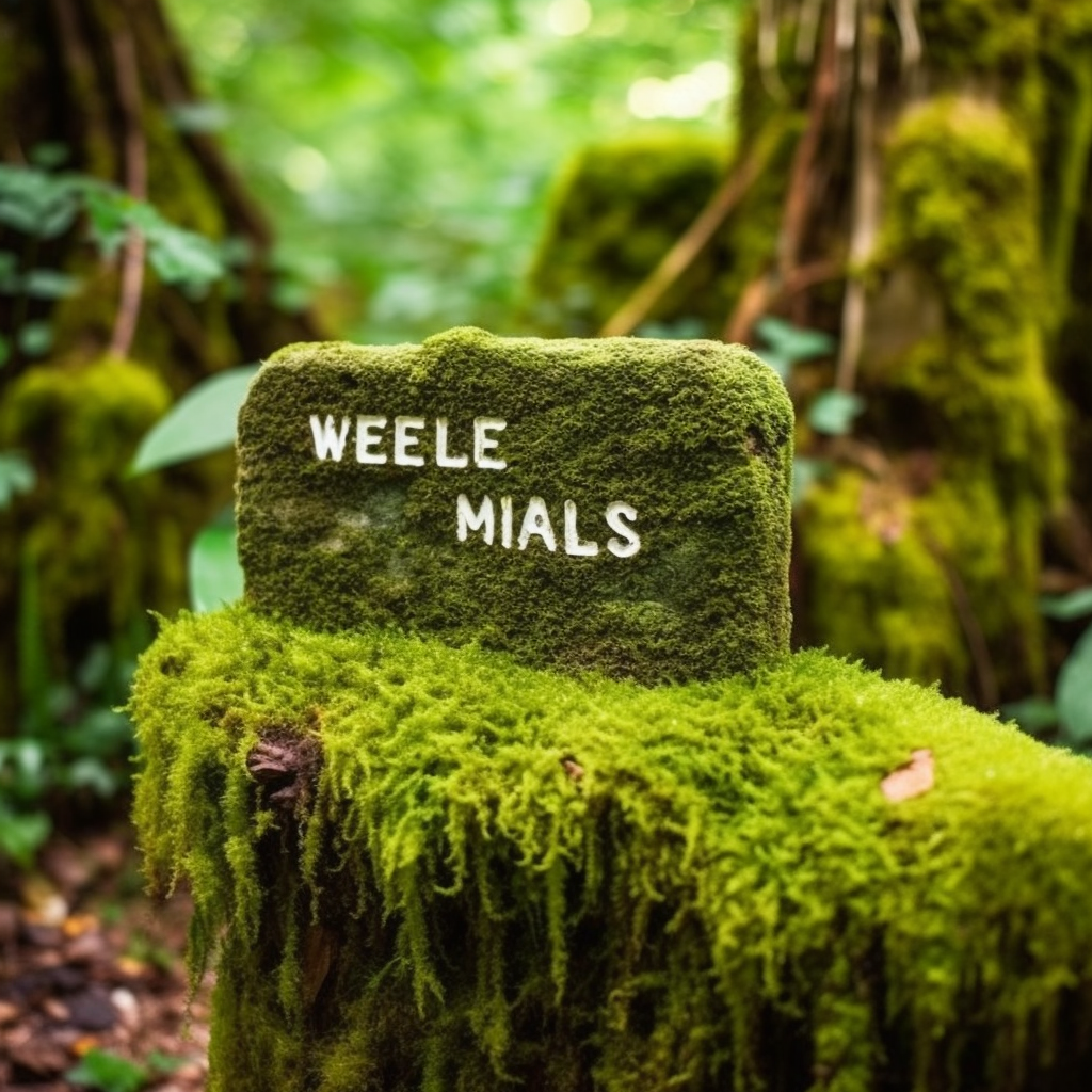 Green moss wellness area sign