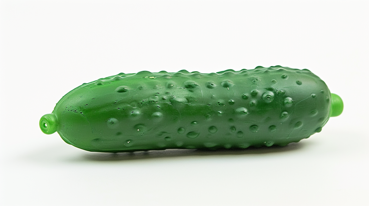 Green rubber refrigerator squeaky toy