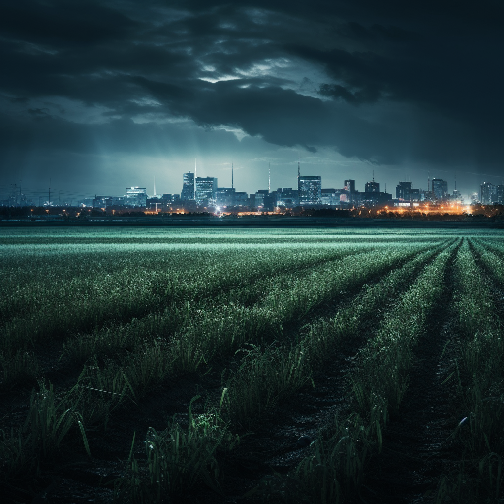 Grey day crop field in Germany