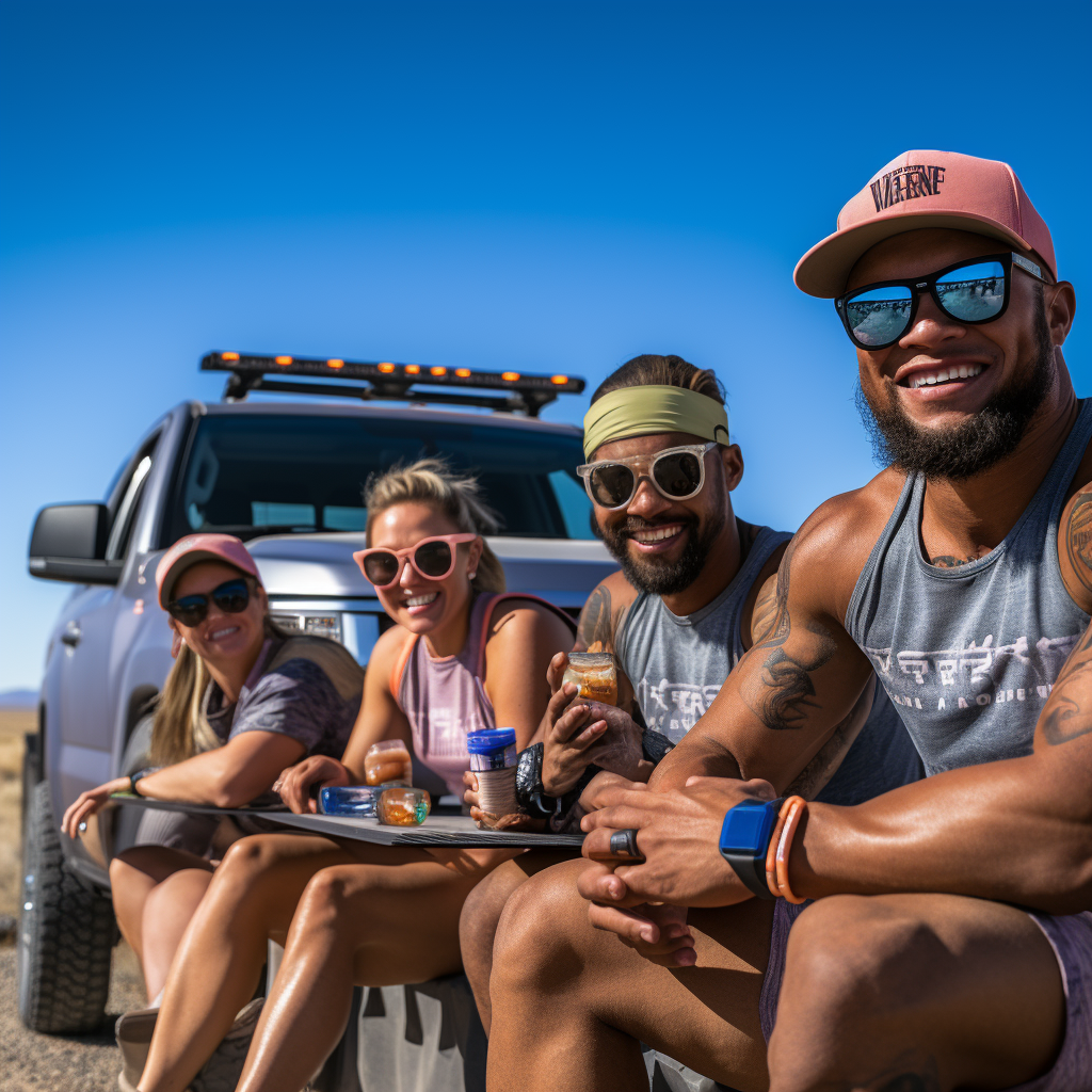 Runners at Trailhead with Sunglasses