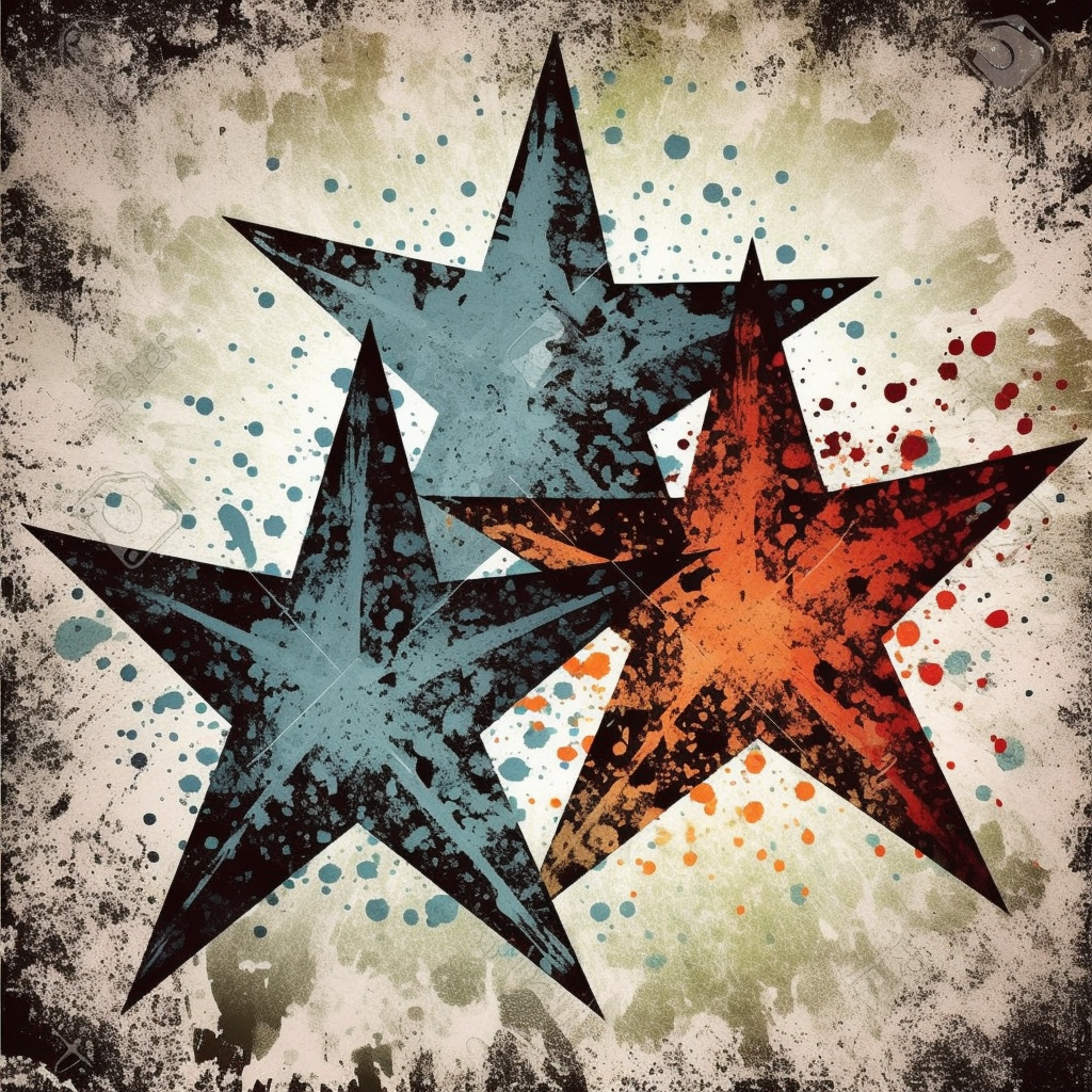 Grunge style vector stars illustration