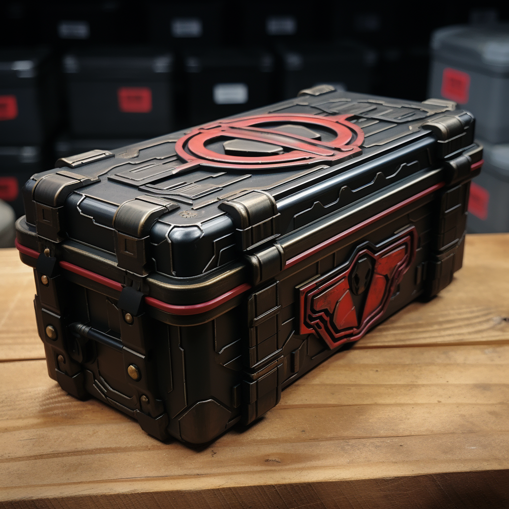 Gun box with Deadpool logo