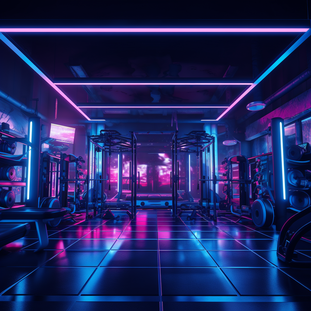 Neon lights gym theme image