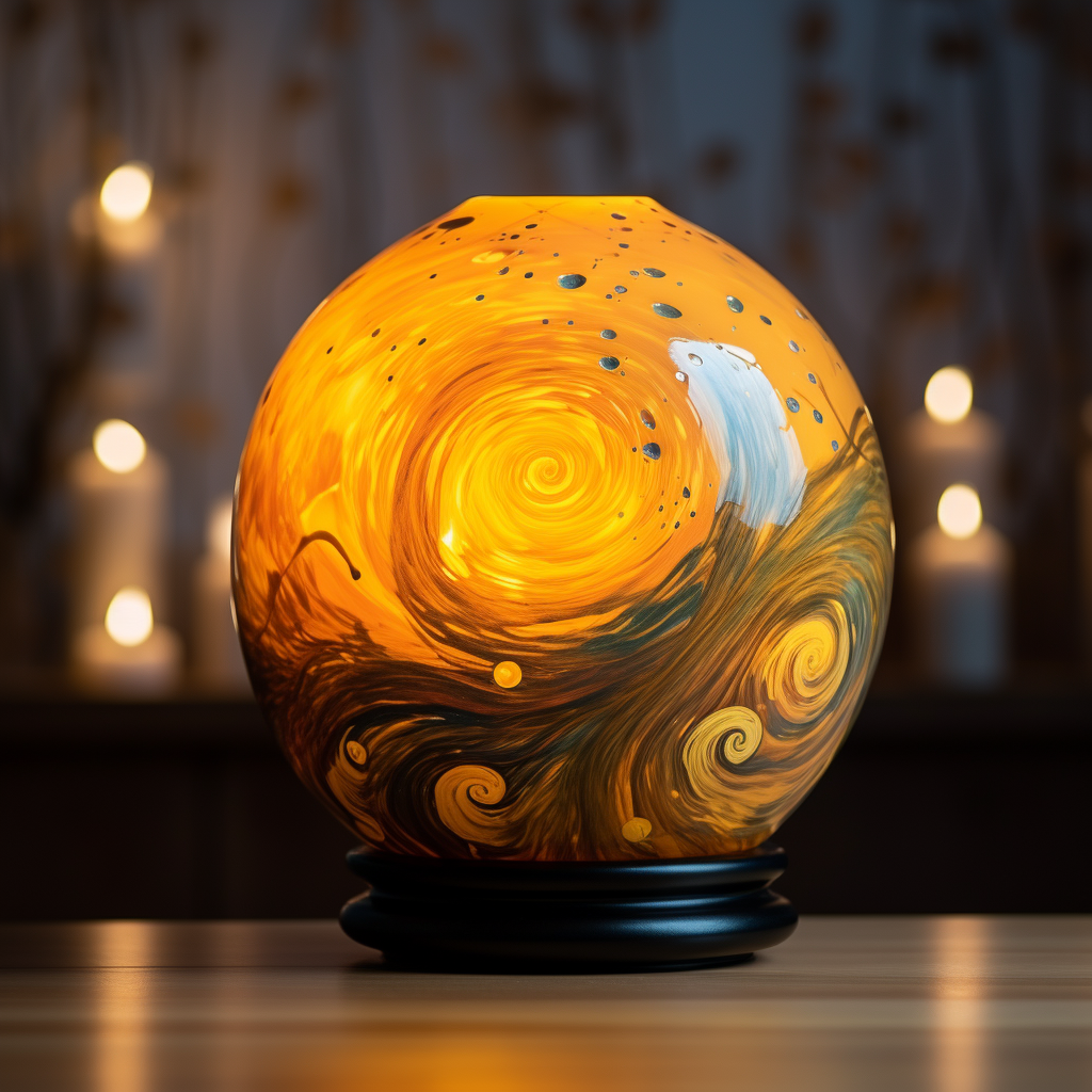 Halloween pumpkin on painted wood table