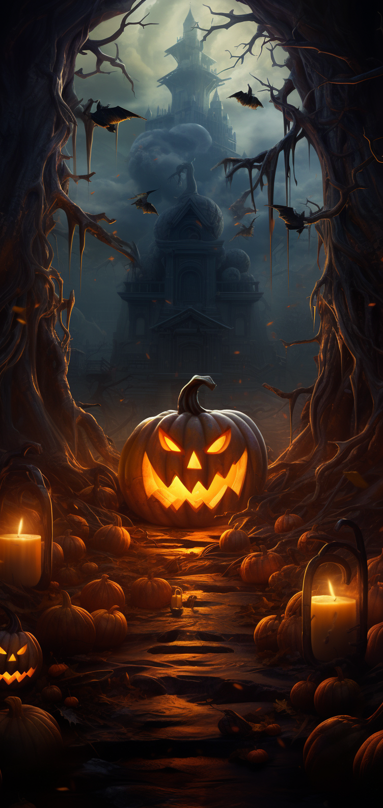 Halloween background with eerie elements