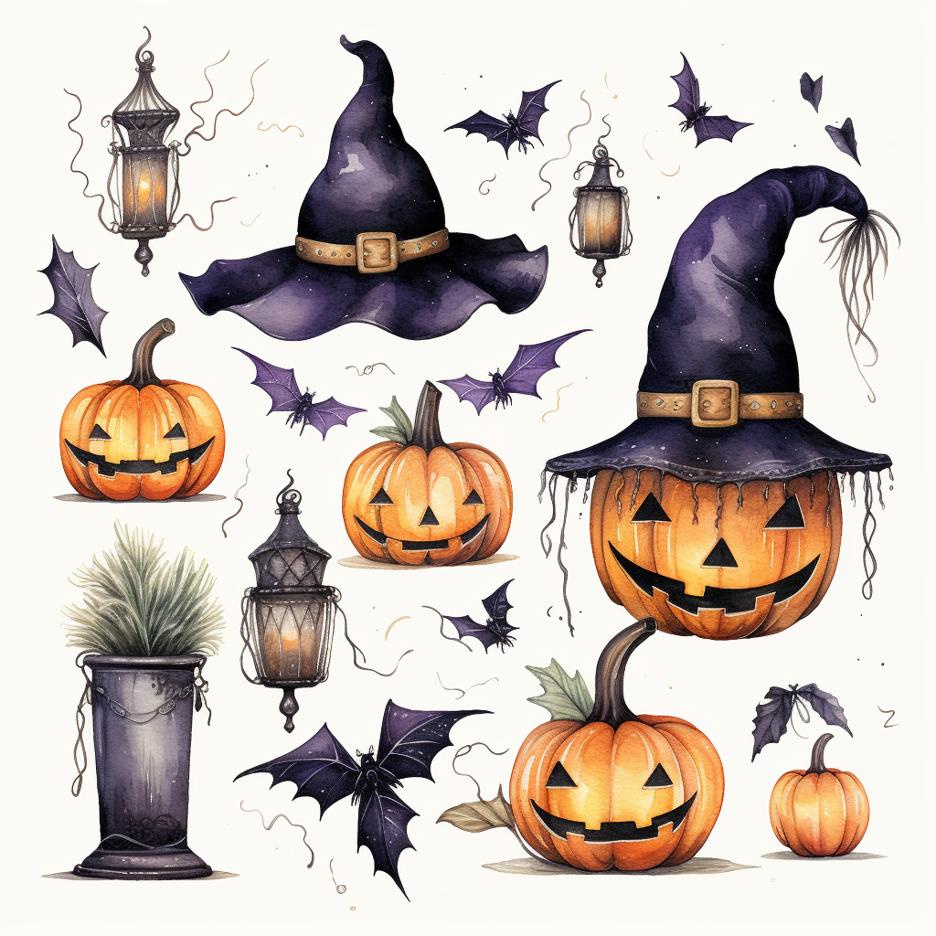 Colorful Halloween clipart design