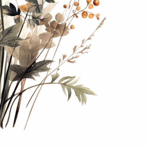 Halloween wildflowers botanical illustration