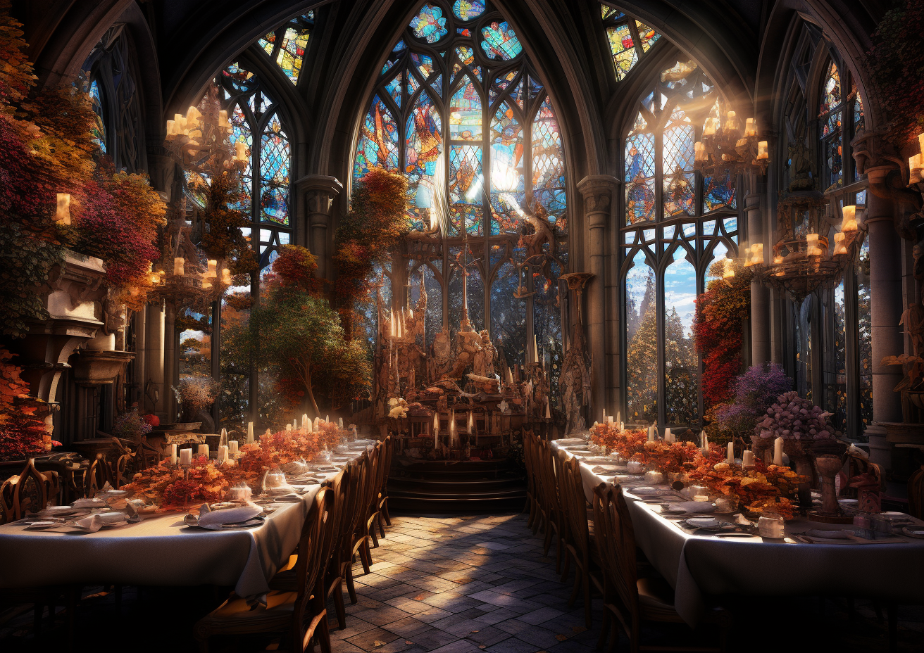 Surreal Halloween Feast in Oriental Castle