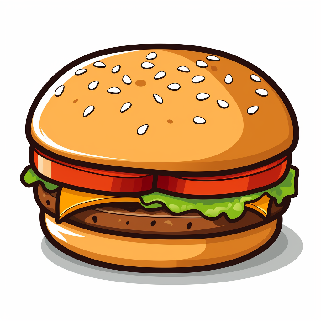 Flat style hamburger bun pictogram