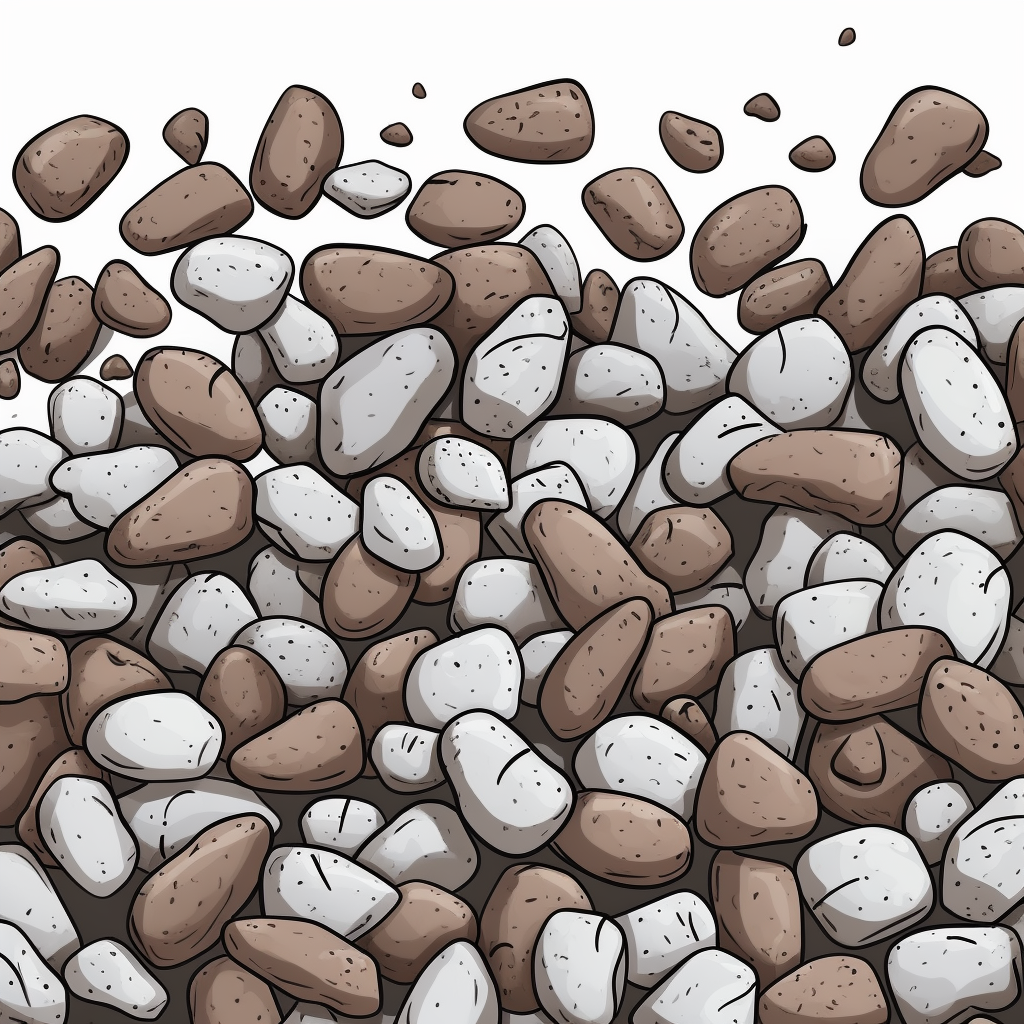 Hand drawn cartoon aggregates realistic image