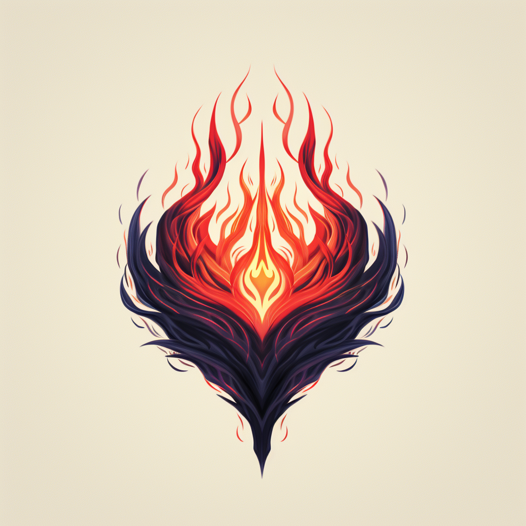 Hand Drawn Flame Logo in Color