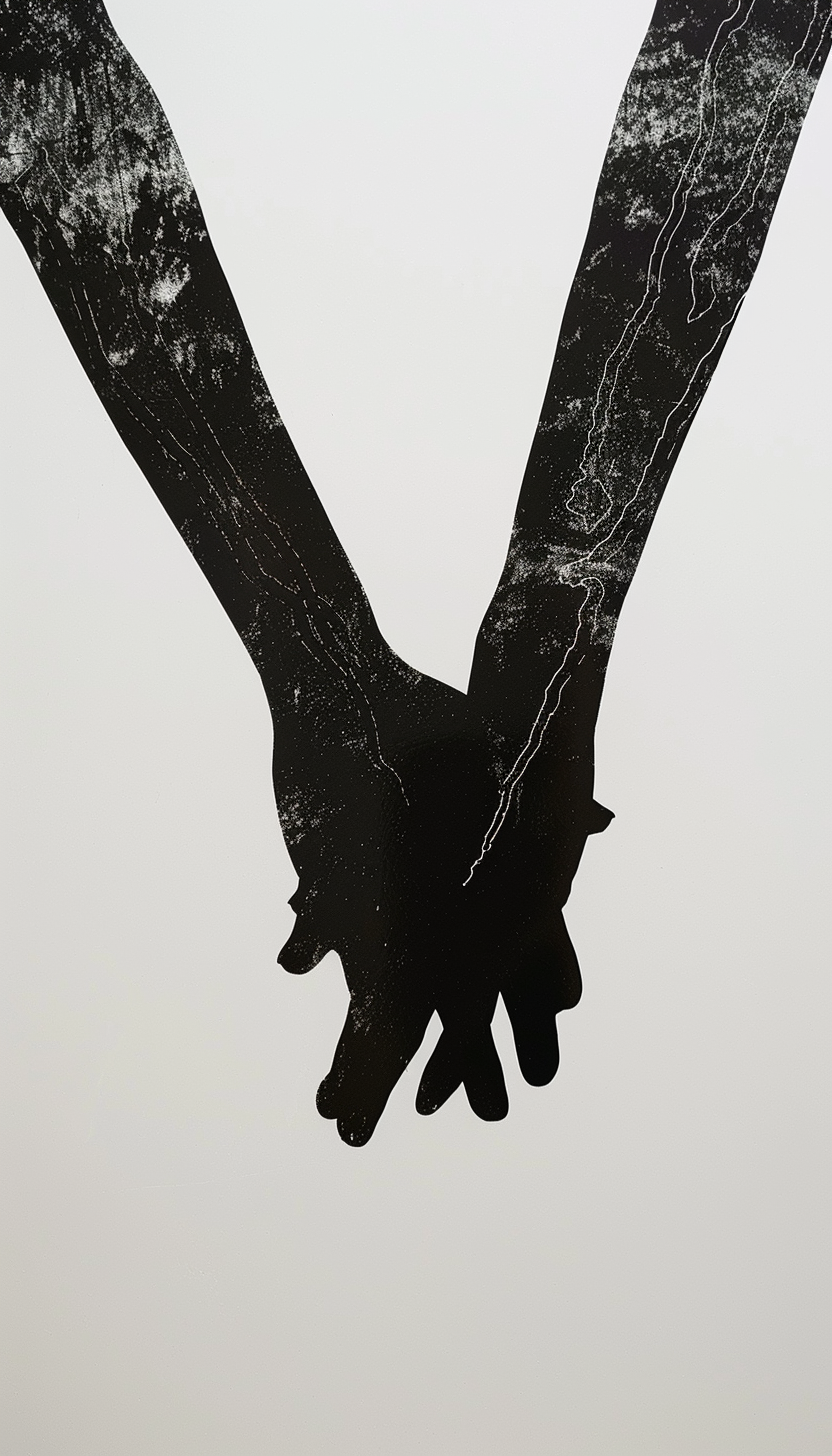 Hands Holding Each Other Silhouette