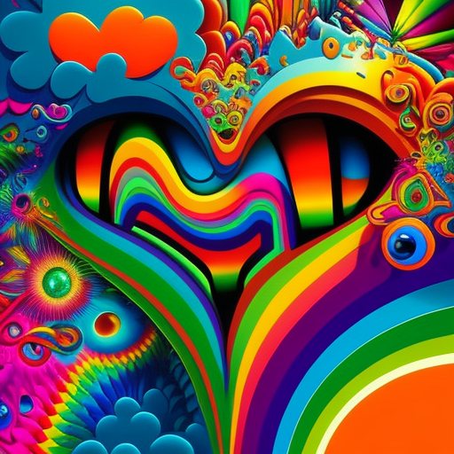 Colorful trippy image of happiness and love