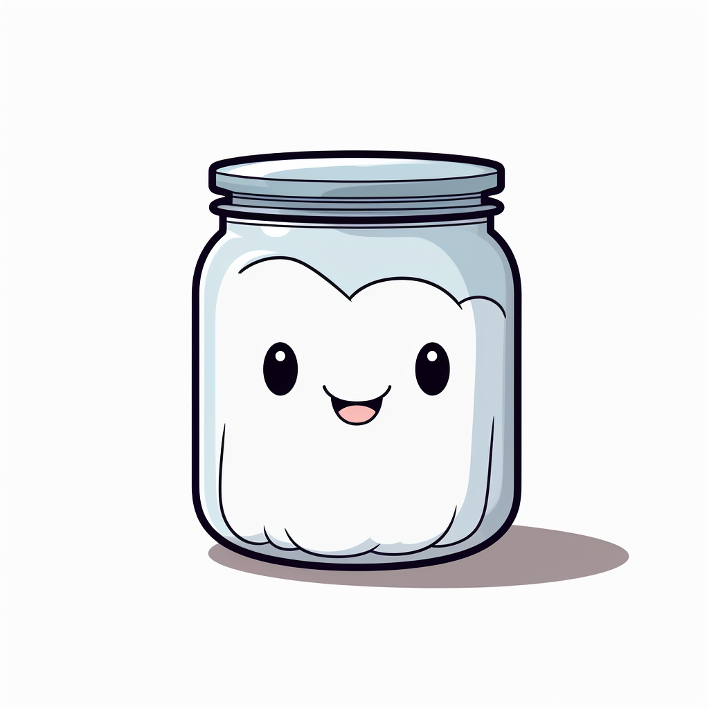 Cute happy ghost in a tiny jar