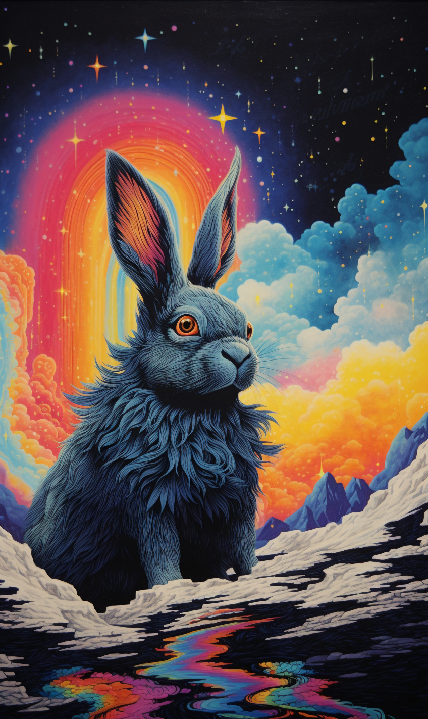 Colorful deep space animals art