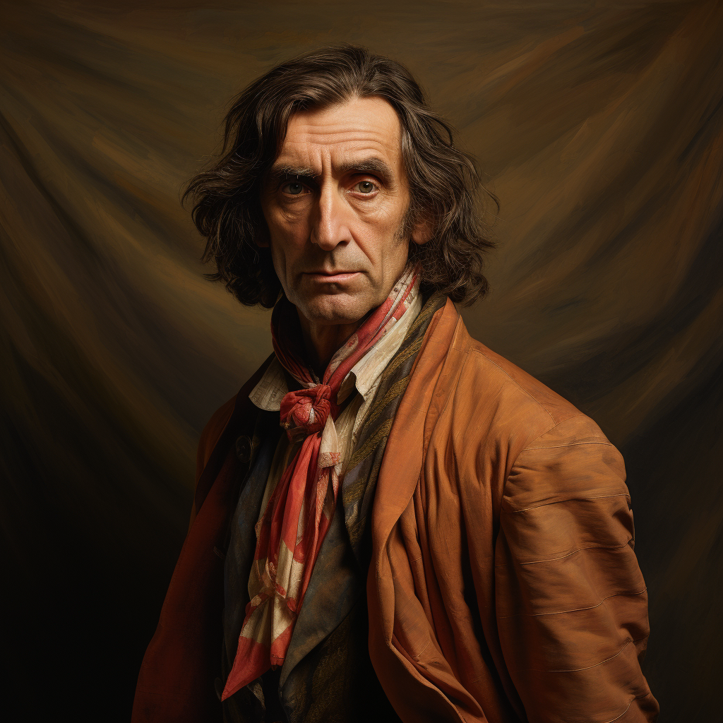 Portrait of Harry Dean Stanton painting