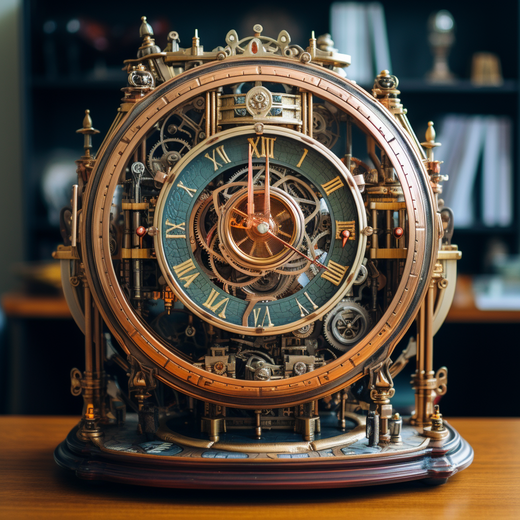 Intricate steam punk clock with enchanting Harry Potter vibes