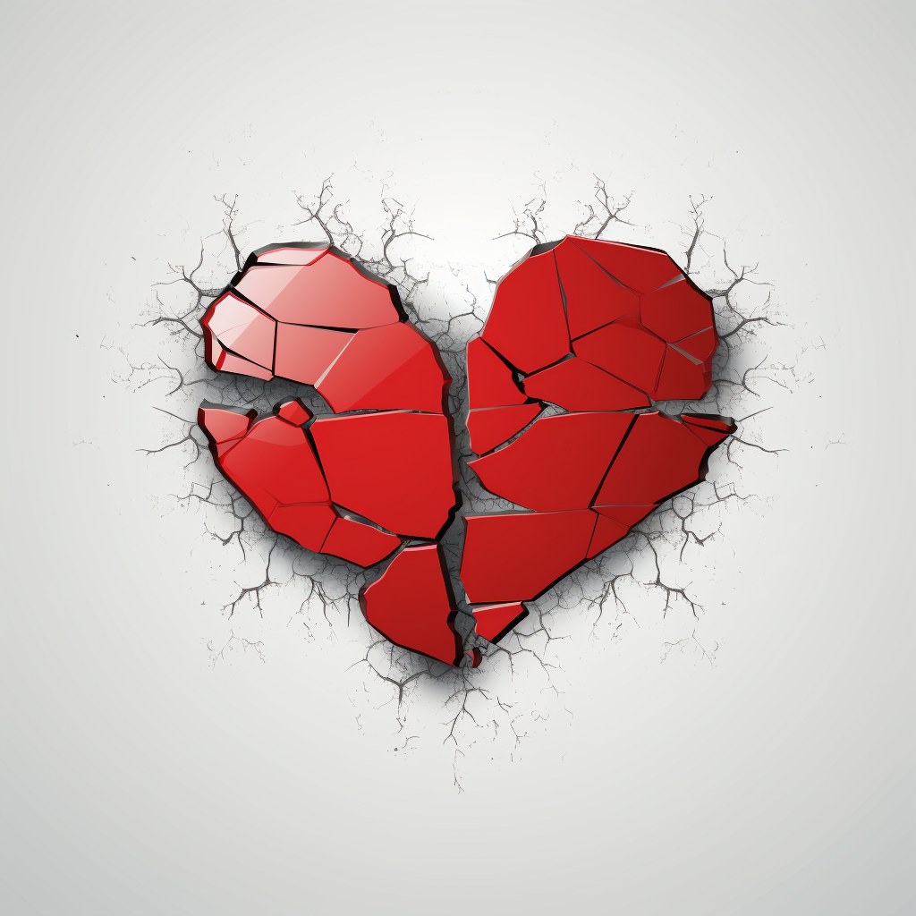 Heart Split Vector Sticker Image