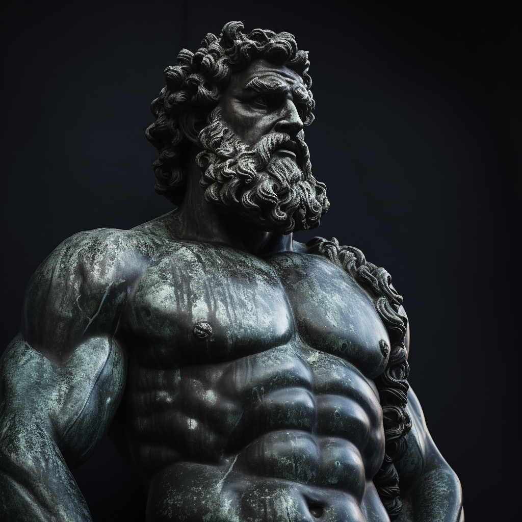 Statue of Heracles in High Contrast