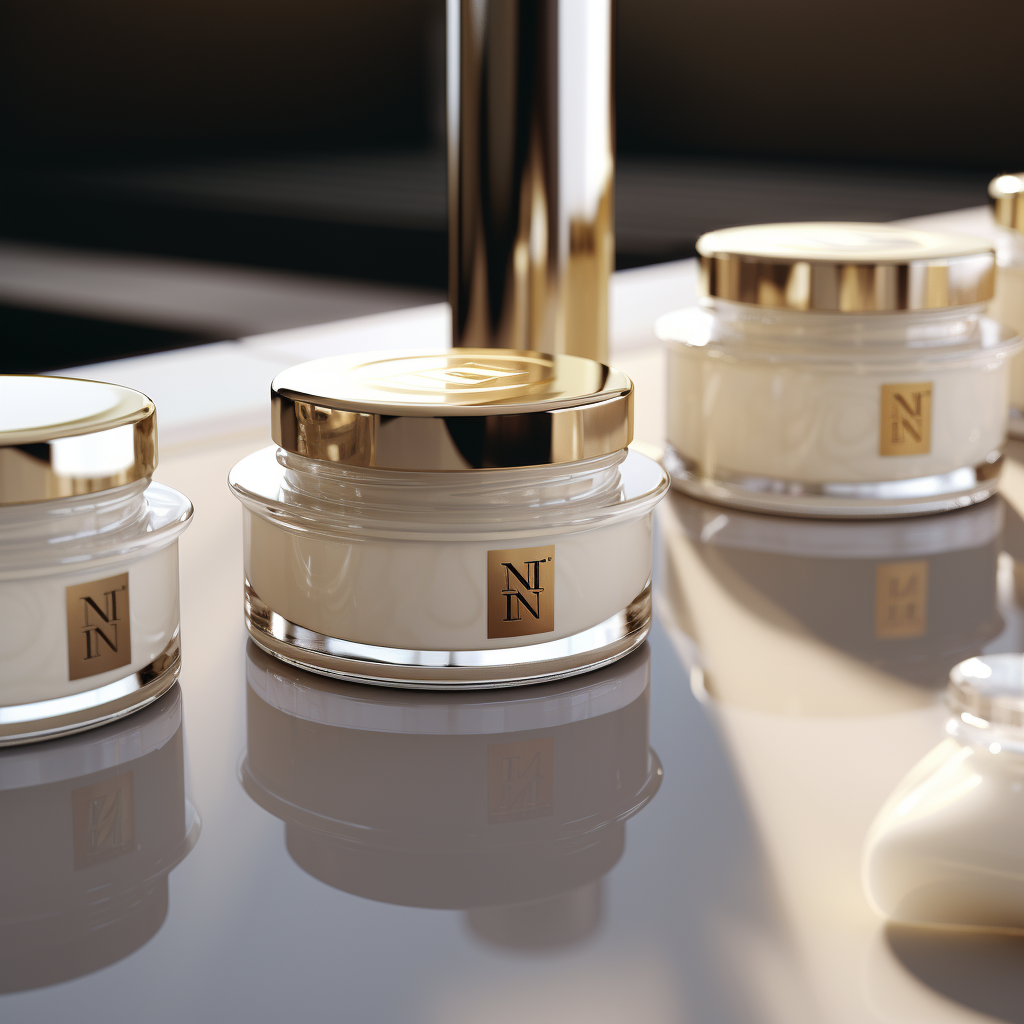 High-end cream jars on table