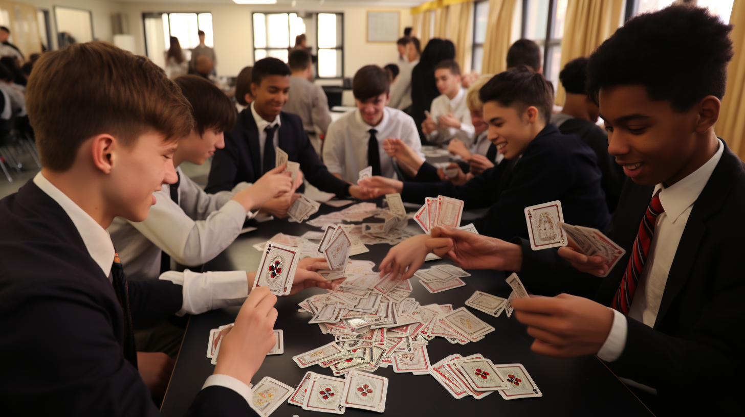 High School Students Playing Matching Game