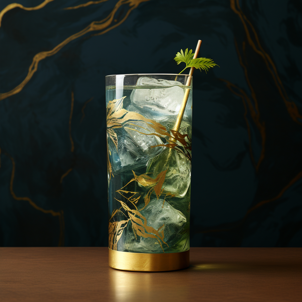 Refreshing highball cocktail with a golden twist