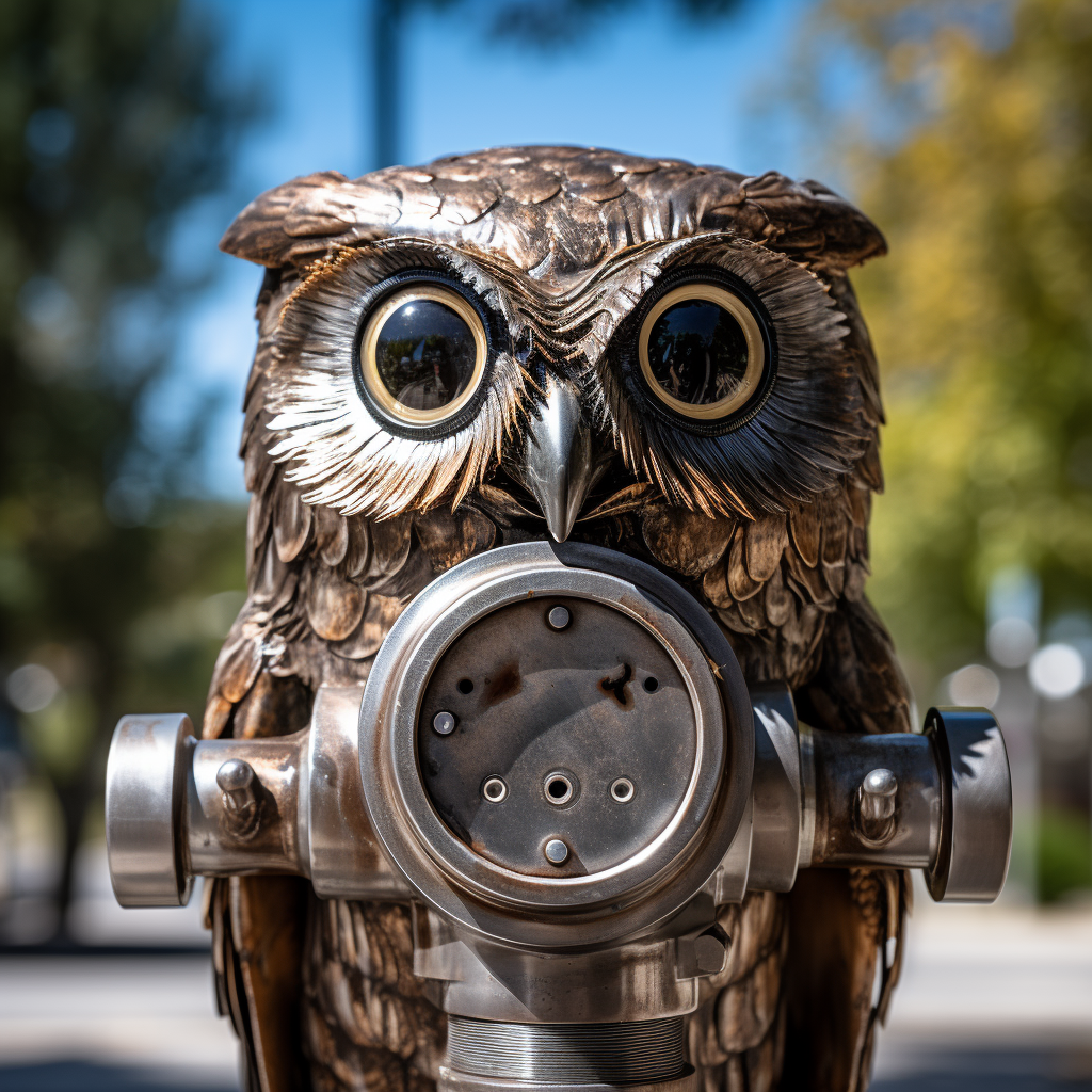 High school student using coin-operated binoculars