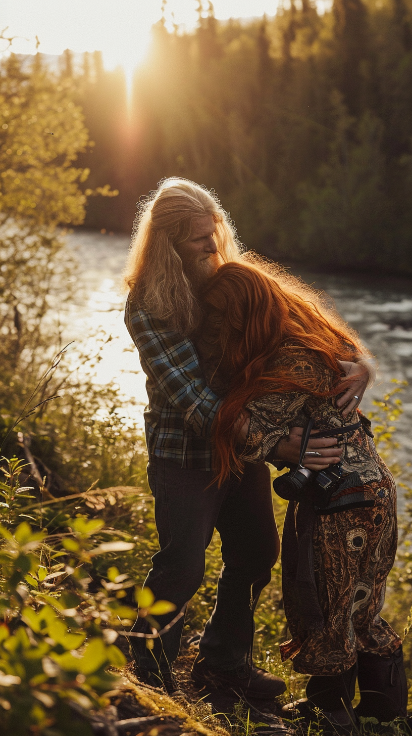 Adventure seekers hiking in Alaskan wilderness