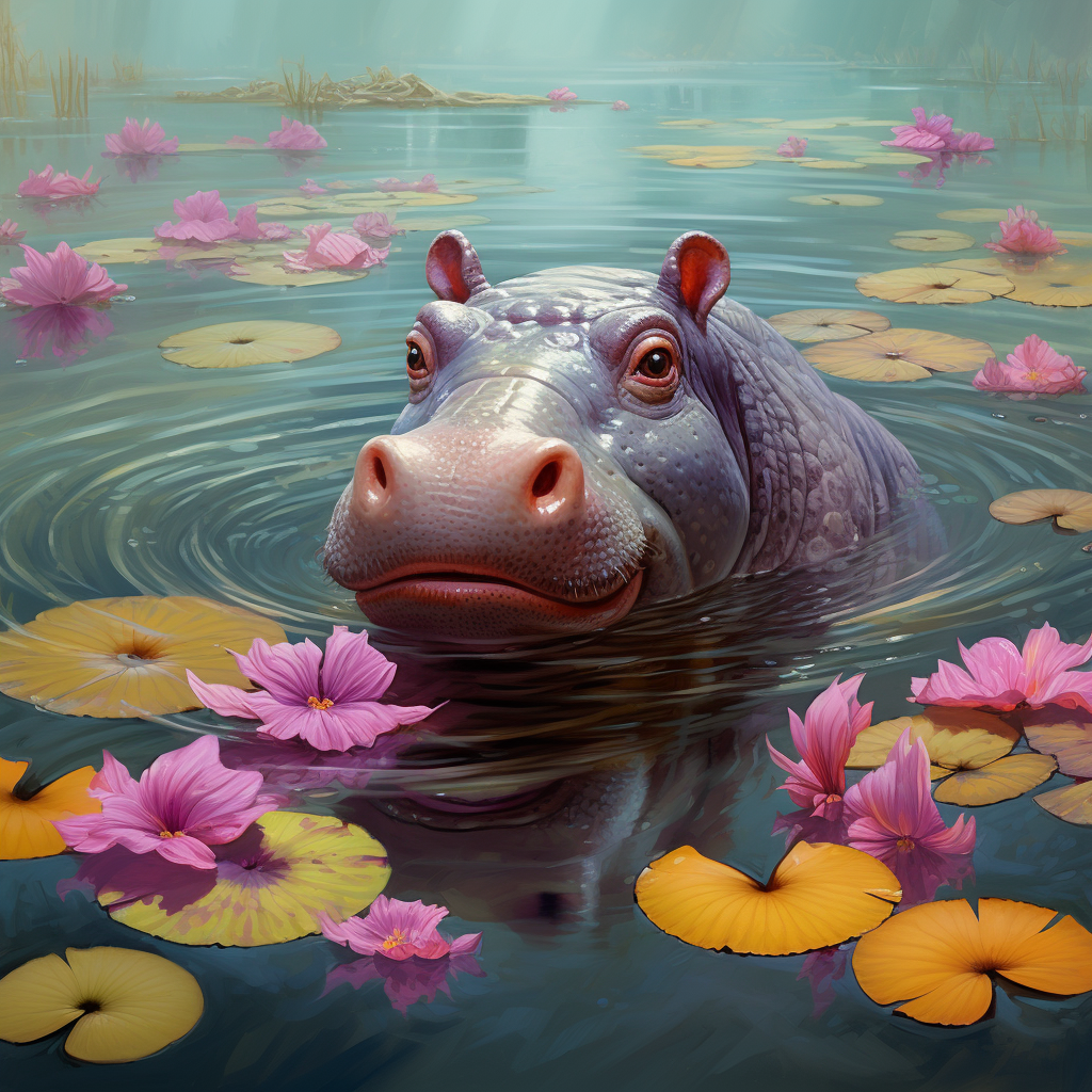 Hippopotamus in nature