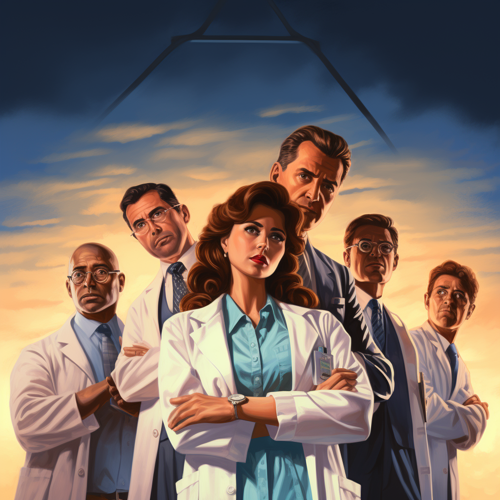 Group of Hispanic doctors with spies