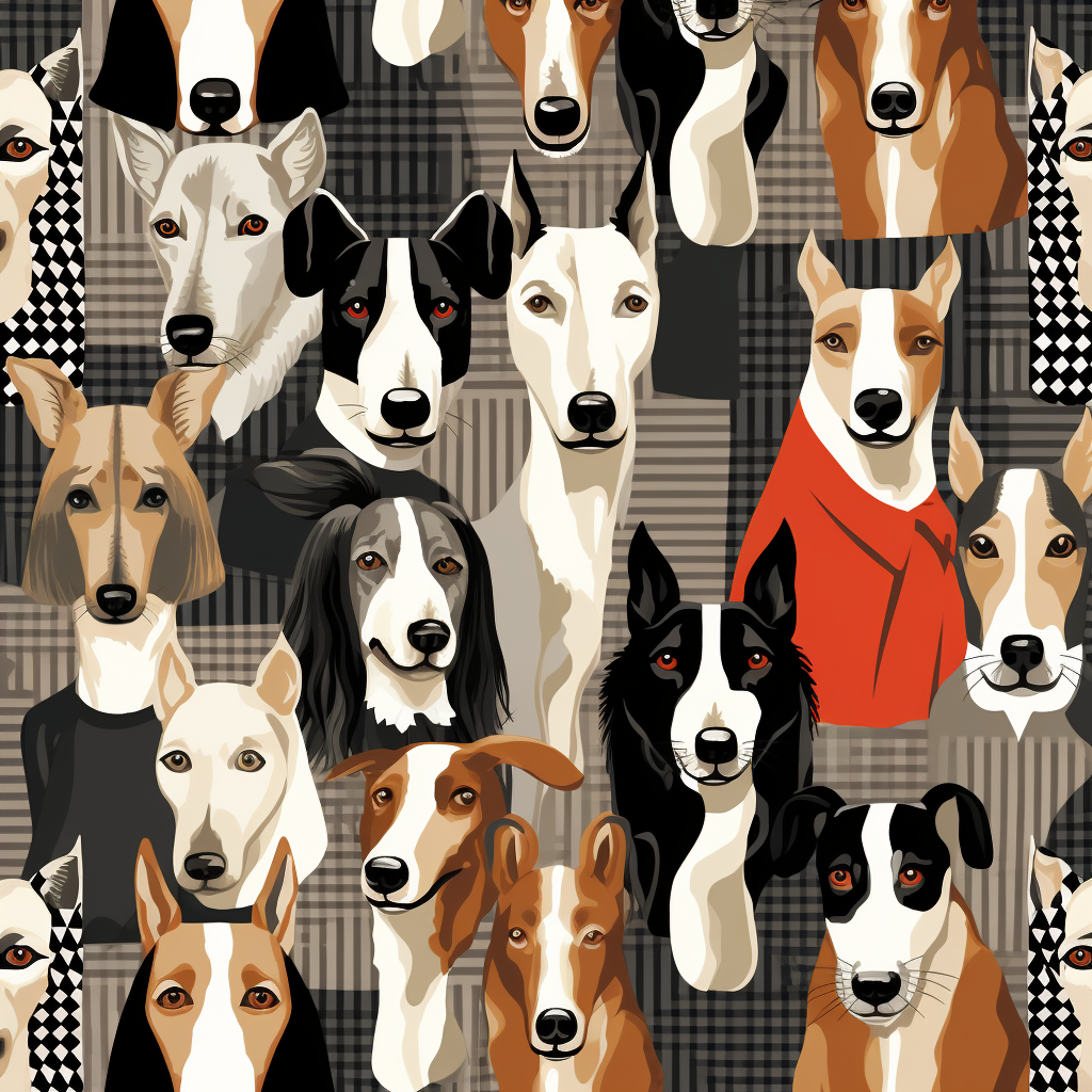 Houndstooth pattern with dog icons