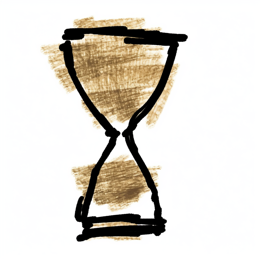 Hourglass Sketch on White Background