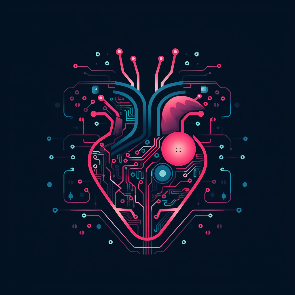 Anatomically correct heart with digital HR elements