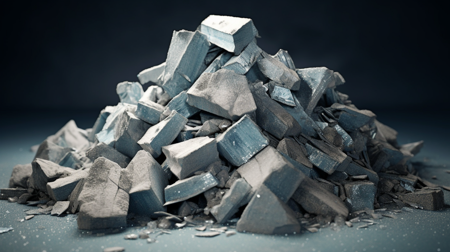 Hyper-realistic lithium pile photograph