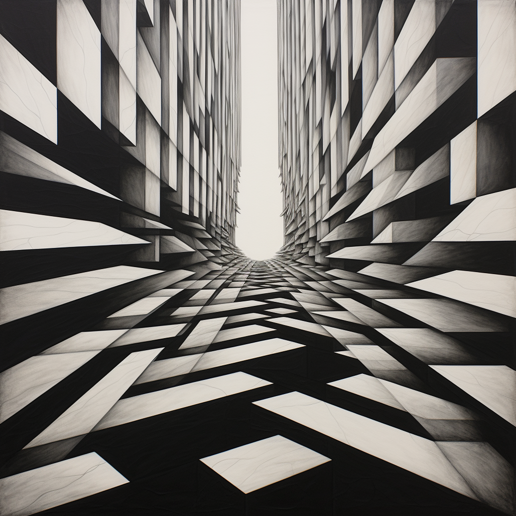 Abstract Hypermodern Artwork with Straight Lines