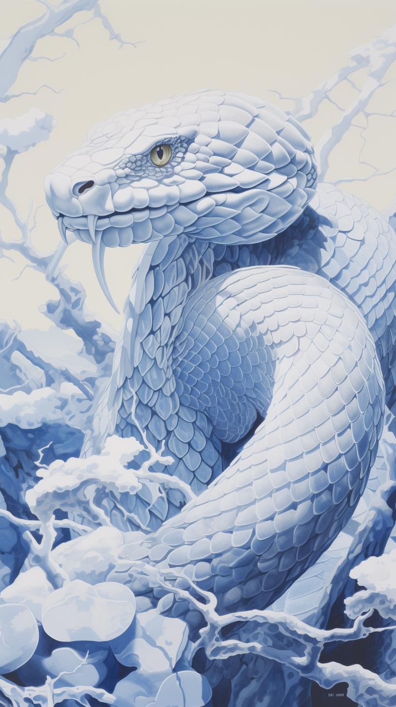 Detailed ice viper with scale tesselation