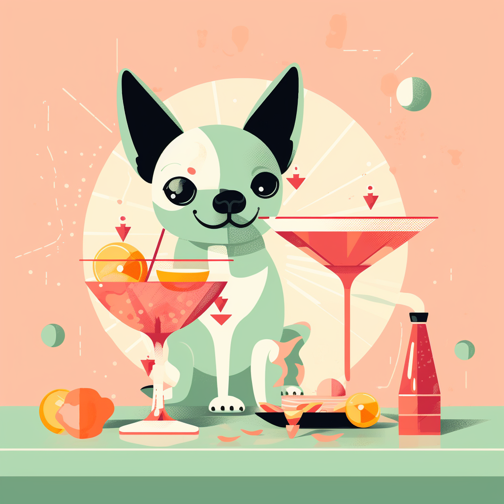 Adorable dog enjoying a martini