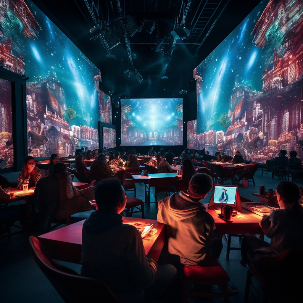 Immersive cinema screens showcasing a captivating movie scene